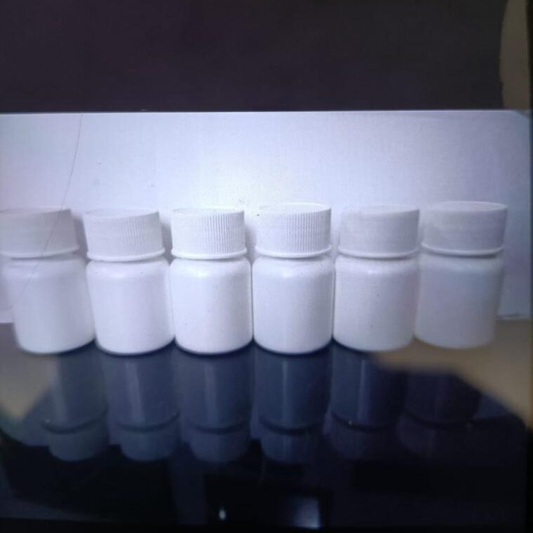 Thryonomys tablet bottle with plain flip top caps